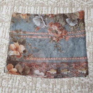 Berkshire Vintage Classic Italian Dark Romantic Floral Pattern Scarf 12"x56"